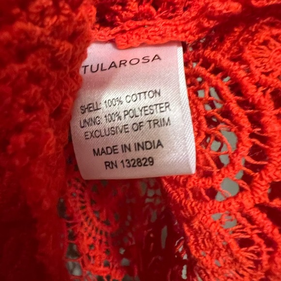 NWT Tularosa Amelia Red Lace Crochet Cropped Off The Shoulder Blouse Top M - Picture 9 of 12